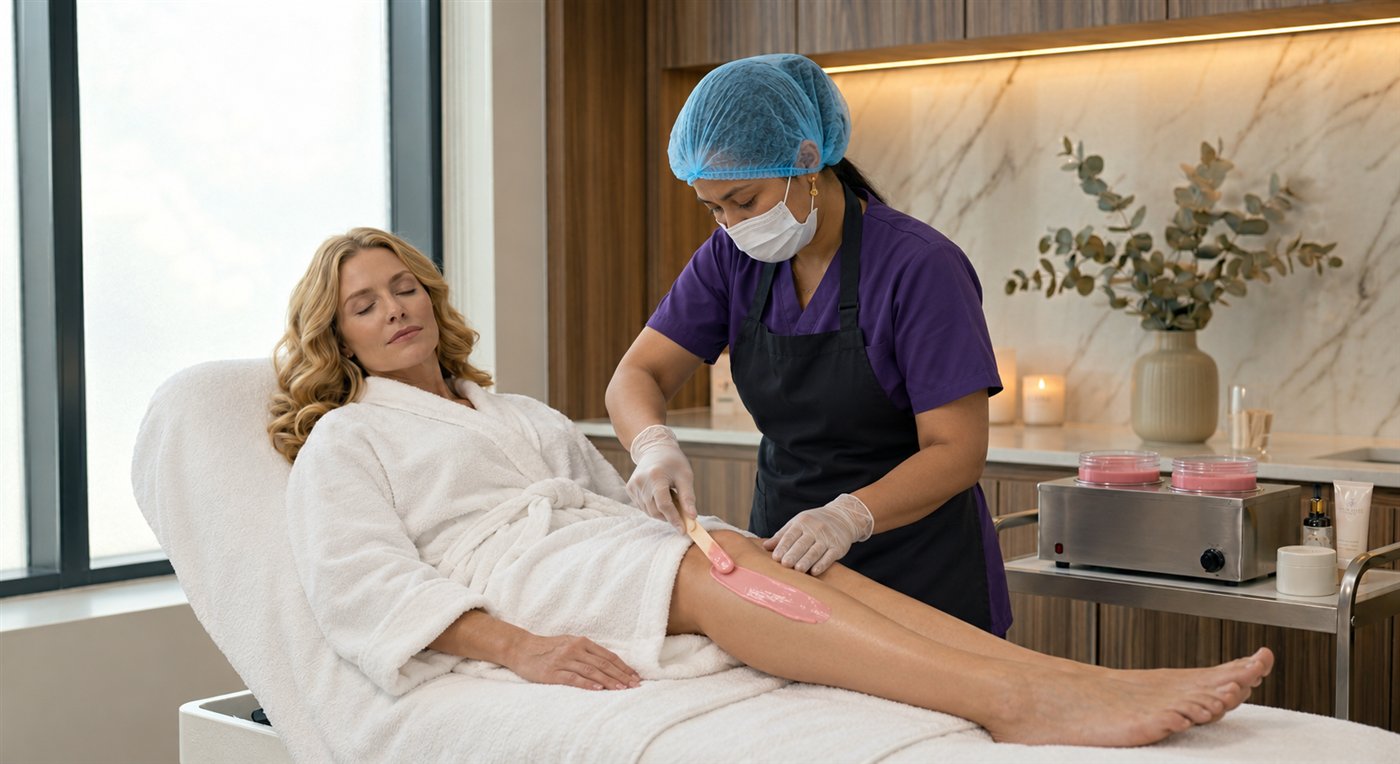 Depilación profesional de piernas con cera